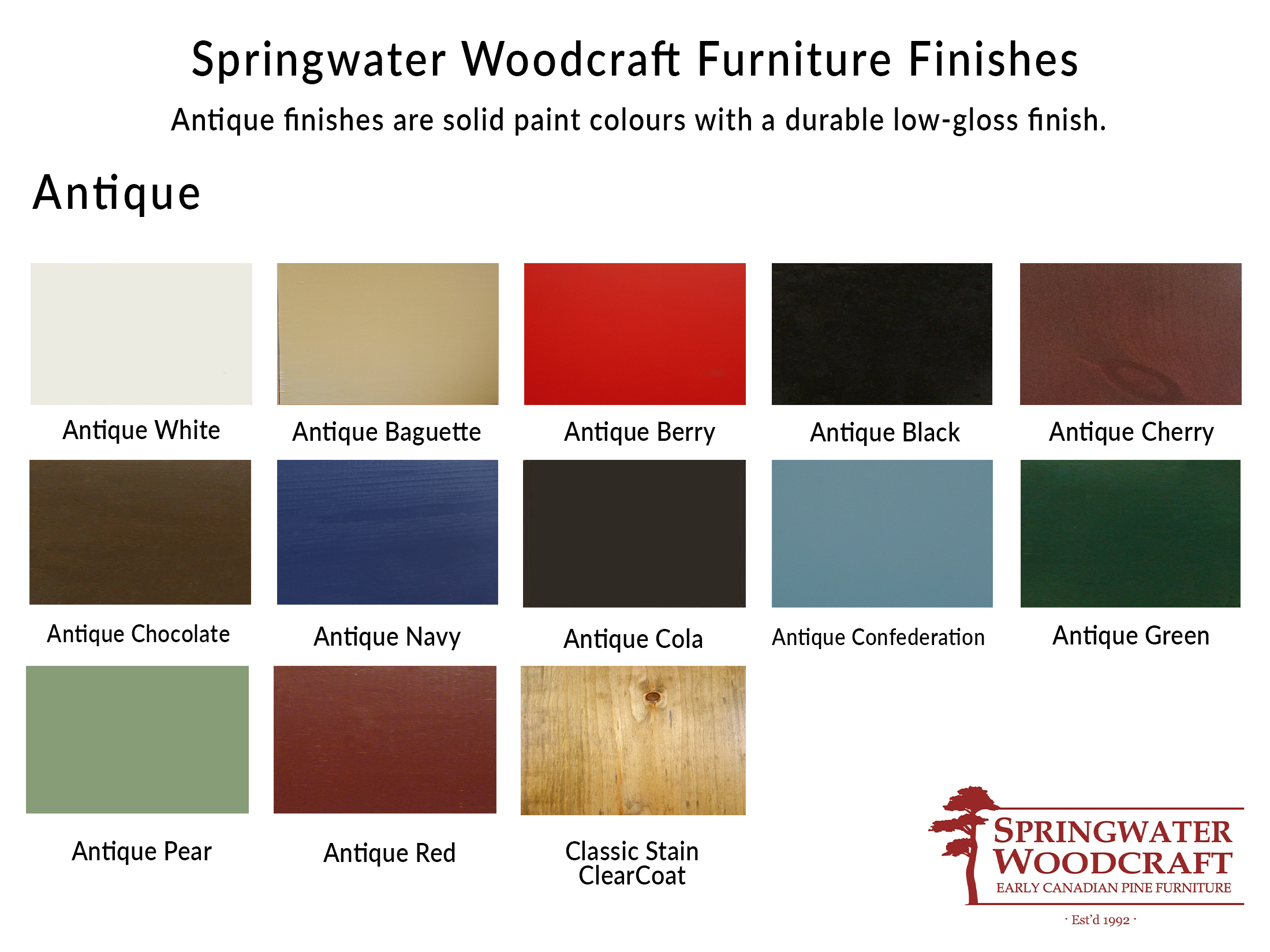 Antique Finishes for Springwater Woodcraft